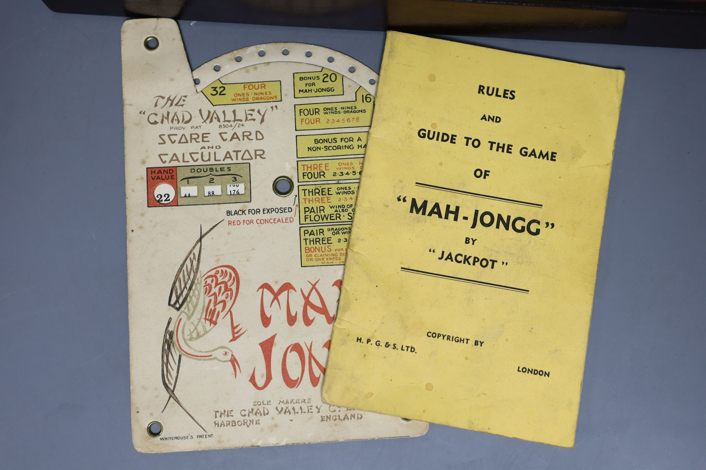 A boxed Mahjong set